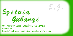 szilvia gubanyi business card
